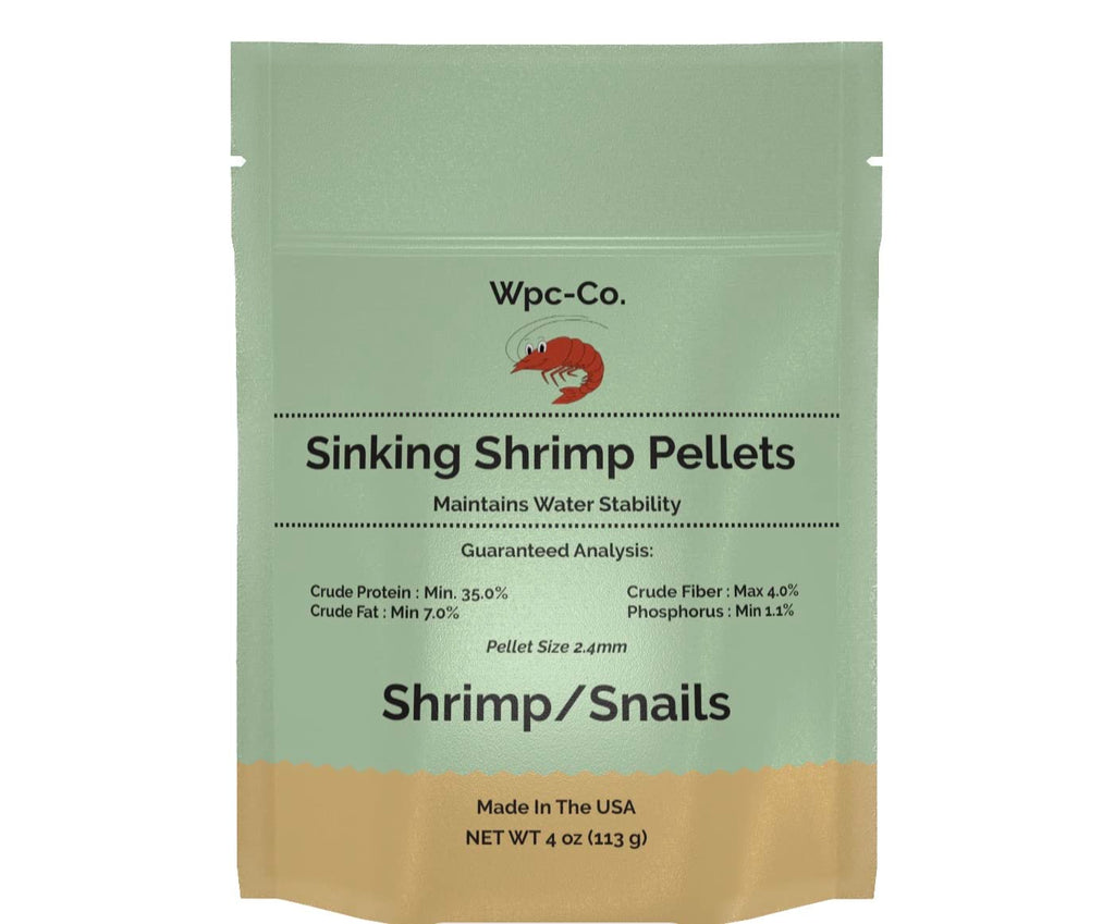 Wpc-Co. Aquarium Shrimp Food - Sinking Pellets for Aquatic Shrimp, Snail, Bottom Feeders - Complete Nutrition for Tropical Shrimps and Other Invertebrates