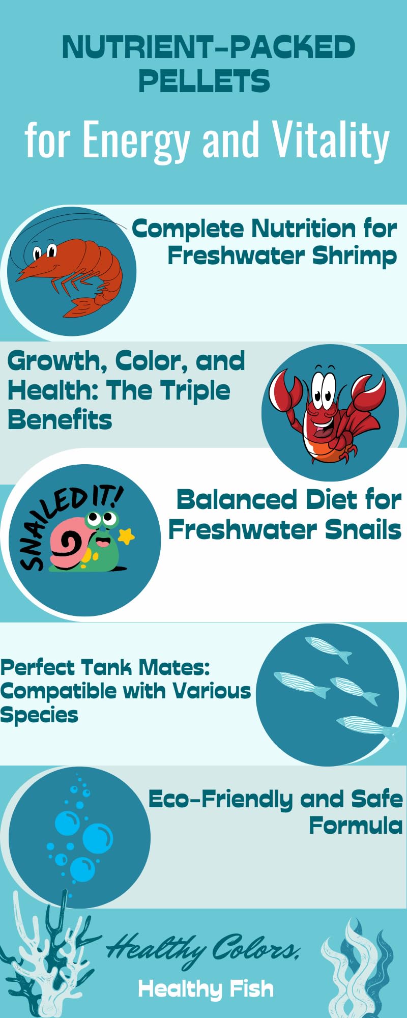 Wpc-Co. Freshwater Shrimp Food | Cherry Shrimp Food | Ghost Shrimp Food | Aquarium Shrimp Food | Shrimp Food Aquarium Freshwater Neocaridina Shrimp Food Pellets | 1.5oz
