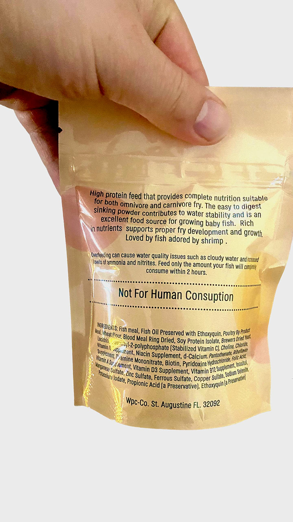 Wpc-Co. Baby Fish Food - Aquarium Fish Fry Food High in Protein - Tropical Fry Food with Calcium - Powdered Food for Omnivore and Carnivore Newborn Fish, Shrimp and Snails