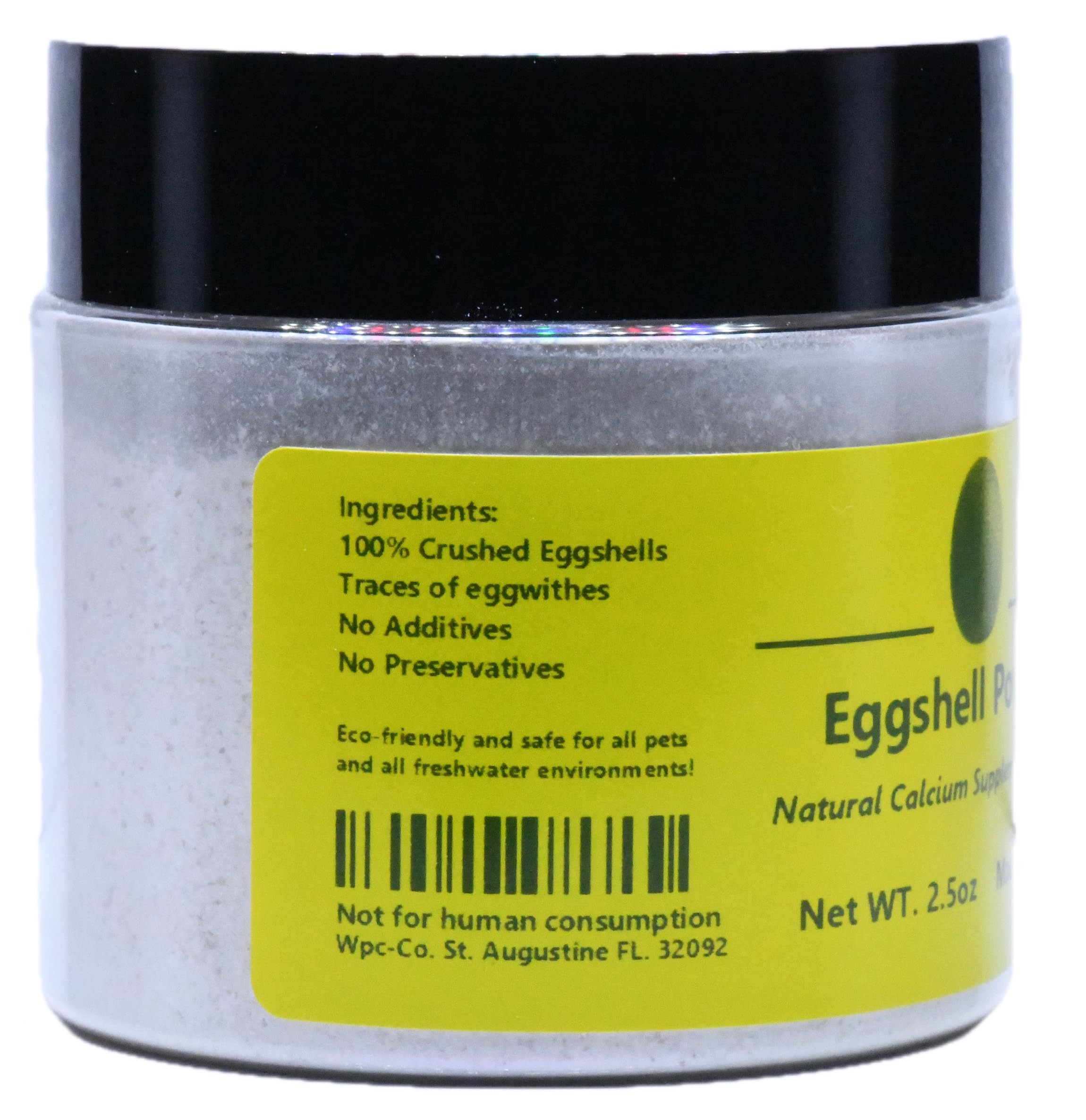 2.5oz Pure Eggshell Calcium Supplement for Pets - Natural Source of Calcium from Real Eggshell Suitable for Aquariums, Shrimp, Snail, Crustacean, Invertebrates, Dogs, Cats and Other Pets