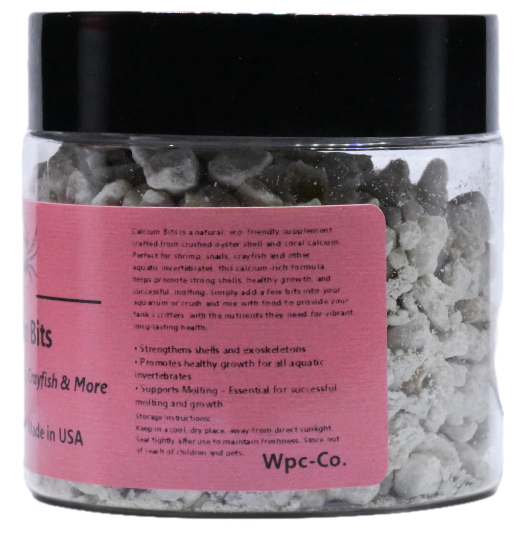 Calcium Bits: Calcium Supplement for Aquatic Pets - Natural Source of Calcium Suitable for Aquariums, Neocaridina Shrimp, Aquarium Snails, Crustaceans, Invertebrates and Other Aquatic Pets 3 oz