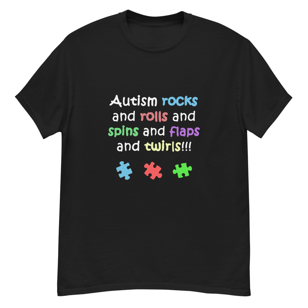 Autism Rocks and Rolls – Neurodiversity Pride T-Shirt