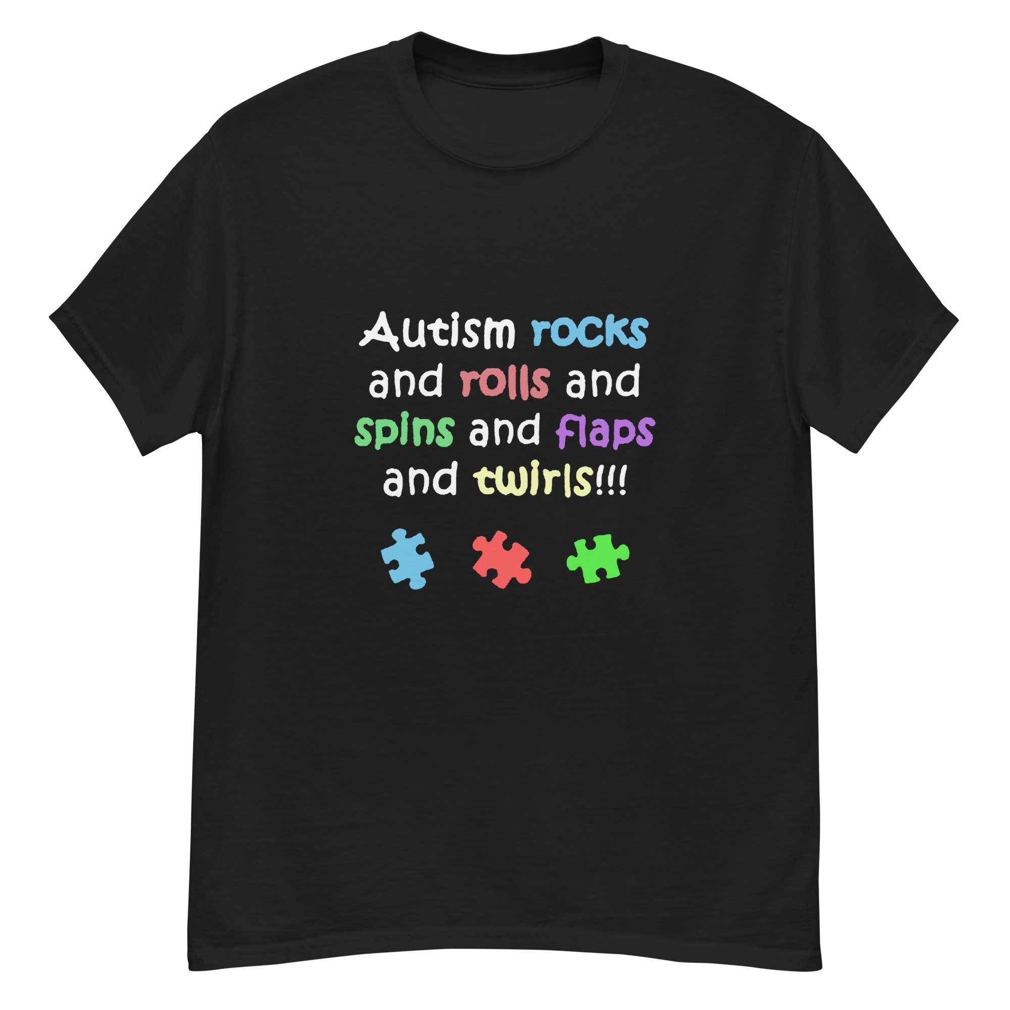 Autism Rocks and Rolls – Neurodiversity Pride T-Shirt